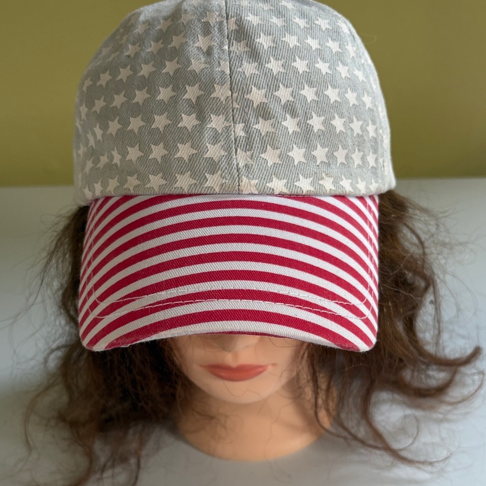 Anna and Ava Cotton Patriotic Buckleback Cap One Size